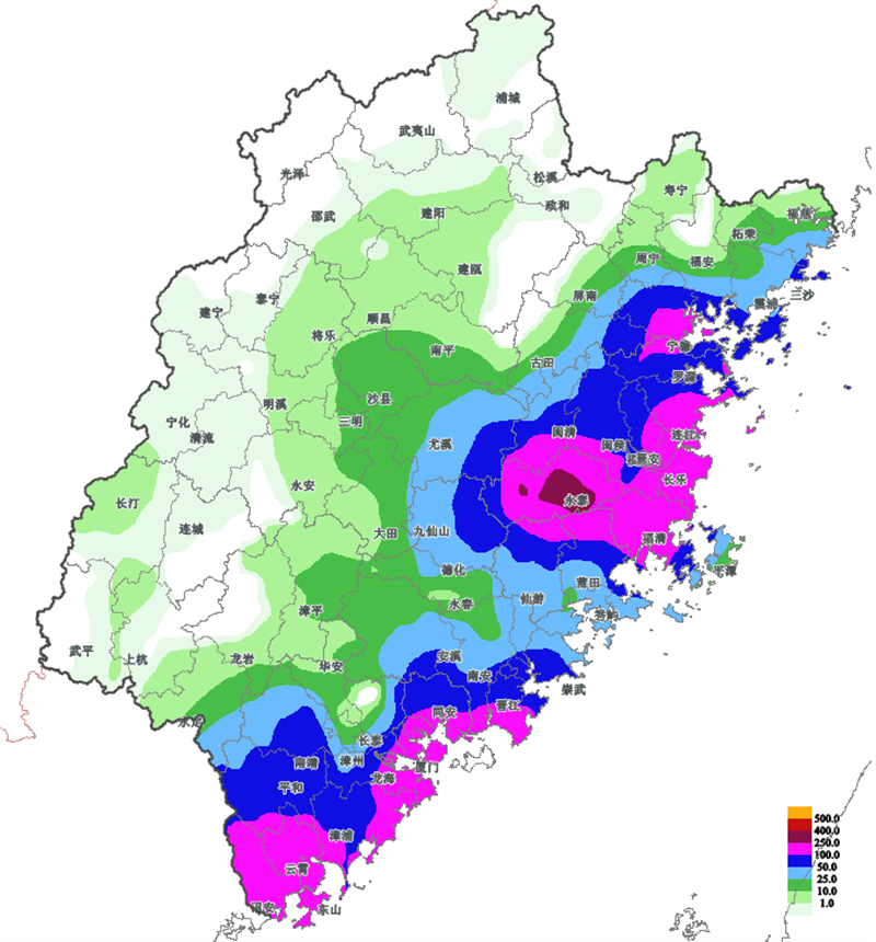 9月4日08时-5日08时累计降水量分布图。来源：福建气象.png