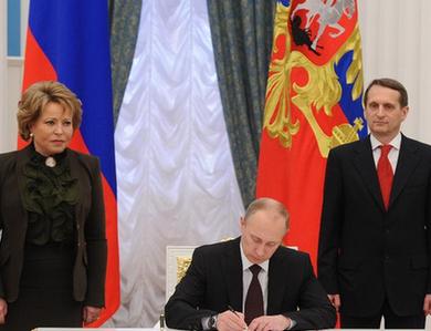 （国际）普京签署克里米亚入俄条约
