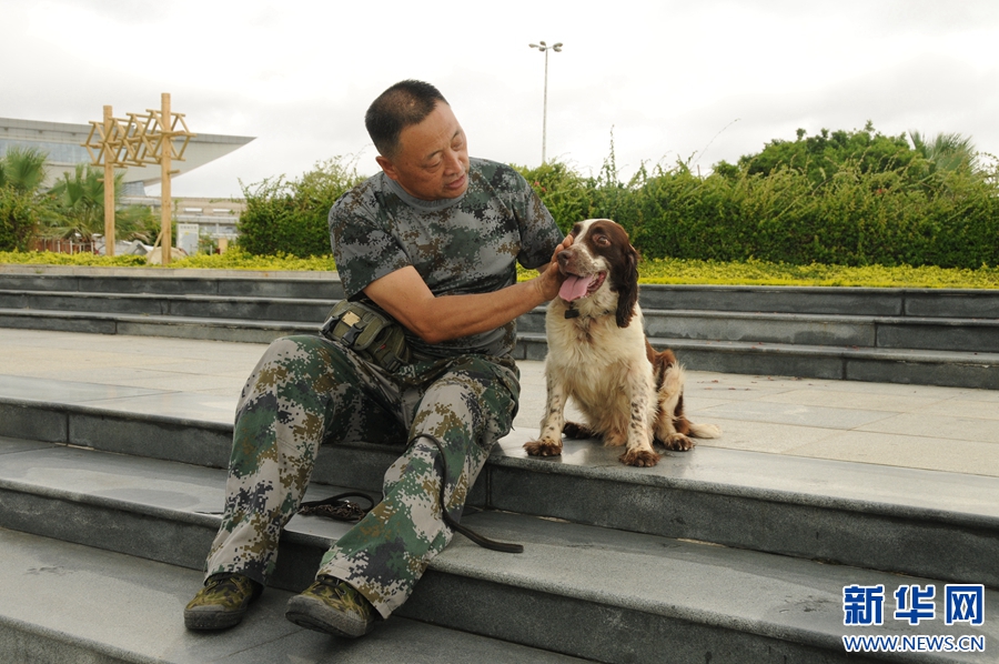 镜头记录温馨时光：中国首条血迹搜索犬和伙伴们