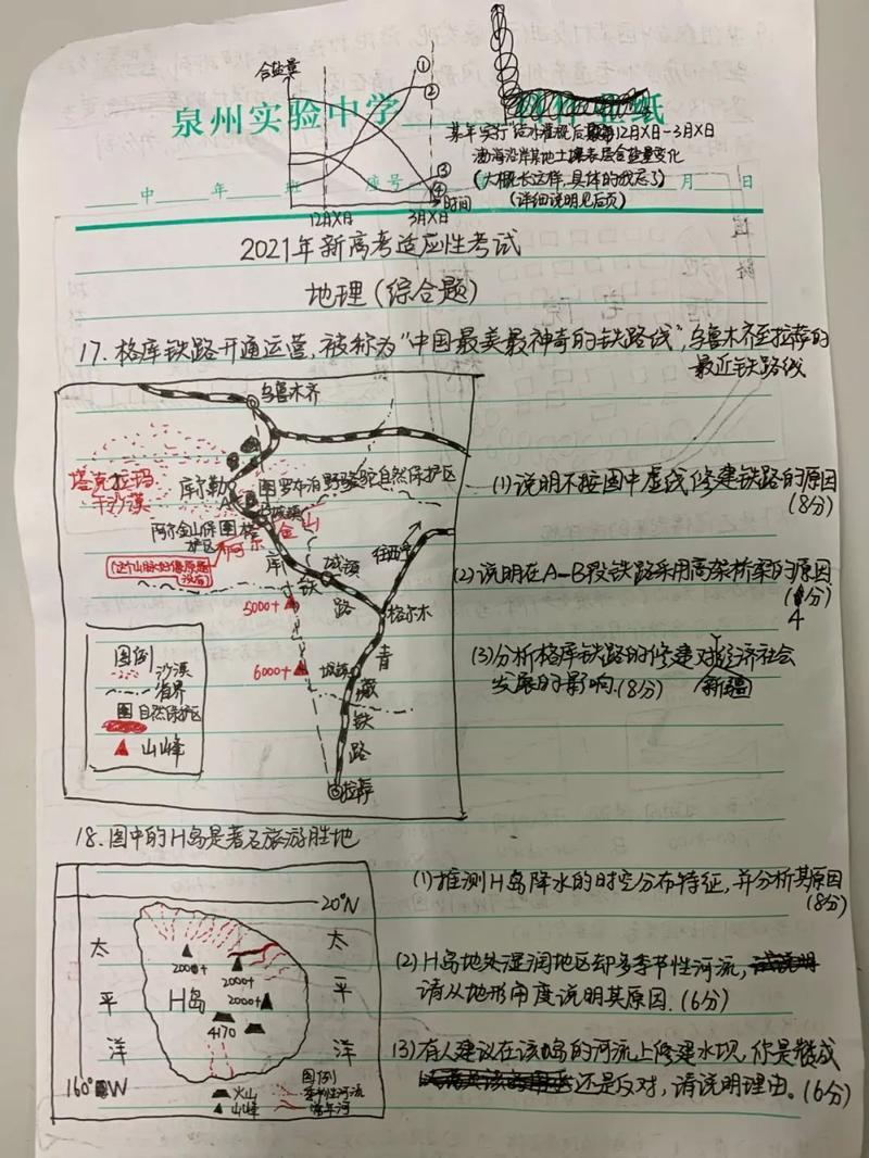 神还原 福建一学生手绘新高考适应性考试地理卷 东南网 福建官方新闻门户