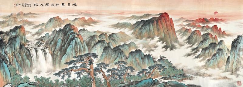 挽住云河洗天青，闽山闽水物华新——品味著名画家杨东平青绿山水画的高古神韵