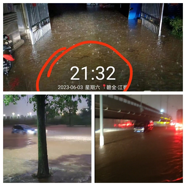 小区东、西、北三个主要入口全部出现积水 受访者供图.jpg